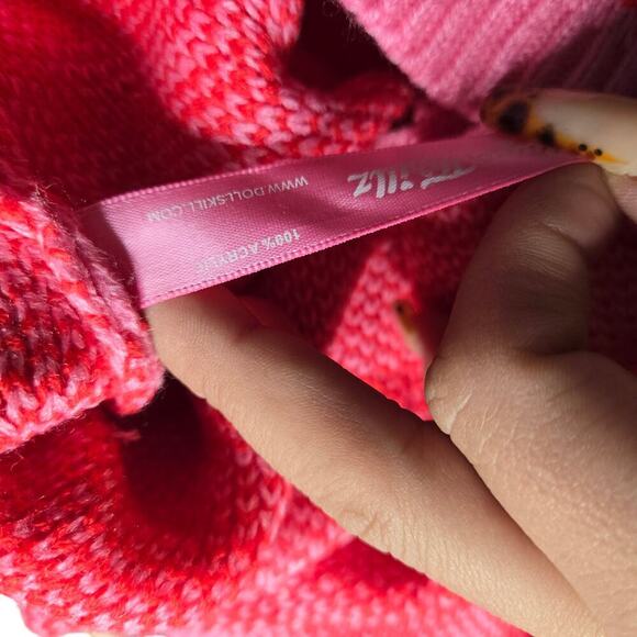 Sugar Thrillz Knit Heart Pink Skirt Set Size: M/L - Picture 6 of 9